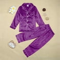 thumbnail image 4 of TAIAOJING Kids Girl Boy Satin Pajamas Set Button Down Sleep Shirt Top Long Pants Bottoms Sleepwear For 5-6 Years, 4 of 8