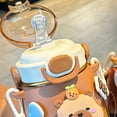 thumbnail image 3 of Cartoon Capybara Water Bottle, Portable Insulated Cup with Strap Leakproof Thermos, 3 of 7