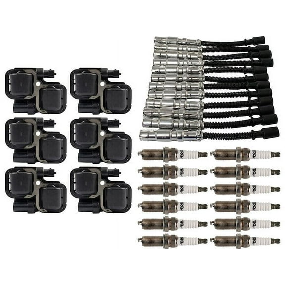 Ignition Coil Spark Plug and Wire Set 19 Piece - Compatible with 2001 - 2005 Mercedes-Benz C240 2002 2003 2004