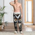 thumbnail image 4 of Salouo Whimsical Owl On Branch Print Pajama Pants for Men, Lounge Pants Elastic Waistband Casual Men's sleepwear Loungewear Sleep Pajama Pant -Medium, 4 of 7