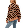 thumbnail image 3 of Diconna Open Front Knit Sweater Dot Print Long Sleeve V-neck Cardigan, 3 of 9
