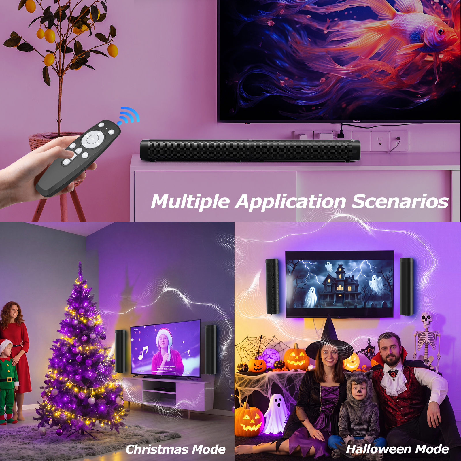 POTILAE 100W Soundbar with RGB Lighting and Detachable Speakers photo 5