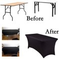 thumbnail image 1 of 8 ft Rrectangular Stretch Table Cover Spandex Fitted for bar Table, Wedding Table, Cocktail Table, Kitchen Table (Black, 8 Feet), 1 of 7