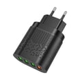 thumbnail image 2 of Cargador de viaje para teléfono Adaptador de carga rápida de 4 puertos Adaptador de corriente USB para teléfono de mesa 5V 3A, Negro, Enchufe de la UE Advancent EL000302-01, 2 of 2