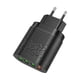 thumbnail image 2 of Cargador de viaje para teléfono Adaptador de carga rápida de 4 puertos Adaptador de corriente USB para teléfono de mesa 5V 3A, Negro, Enchufe de la UE Scienceny EL000302-01, 2 of 2