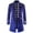 Blue, variant on Mens Velvet Medieval Jacket Gothic Steampunk Vintage Victorian Stand Collar Frock Coat Uniform for Halloween Black