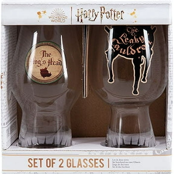 Paladone Harry Potter Hog's Head & Leaky Cauldron Glass Tumblers Set of 2