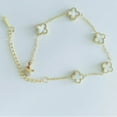 thumbnail image 3 of Pulsera de trébol de cuatro hojas de la suerte de cinco flores de tamaño 9 mm, de acero de titanio a la moda, resistente a la decoloración, 3 of 6