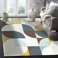 thumbnail image 3 of Vintage Abstract Mid-Century Geometric Line Art Area Rug, Modern Brown Blue Yellow Indoor Rug, Anti-Slip Washable Easy Clean Carpet For Living Room Bedroom Kitchen Entryway 1x2ft, 3 of 6