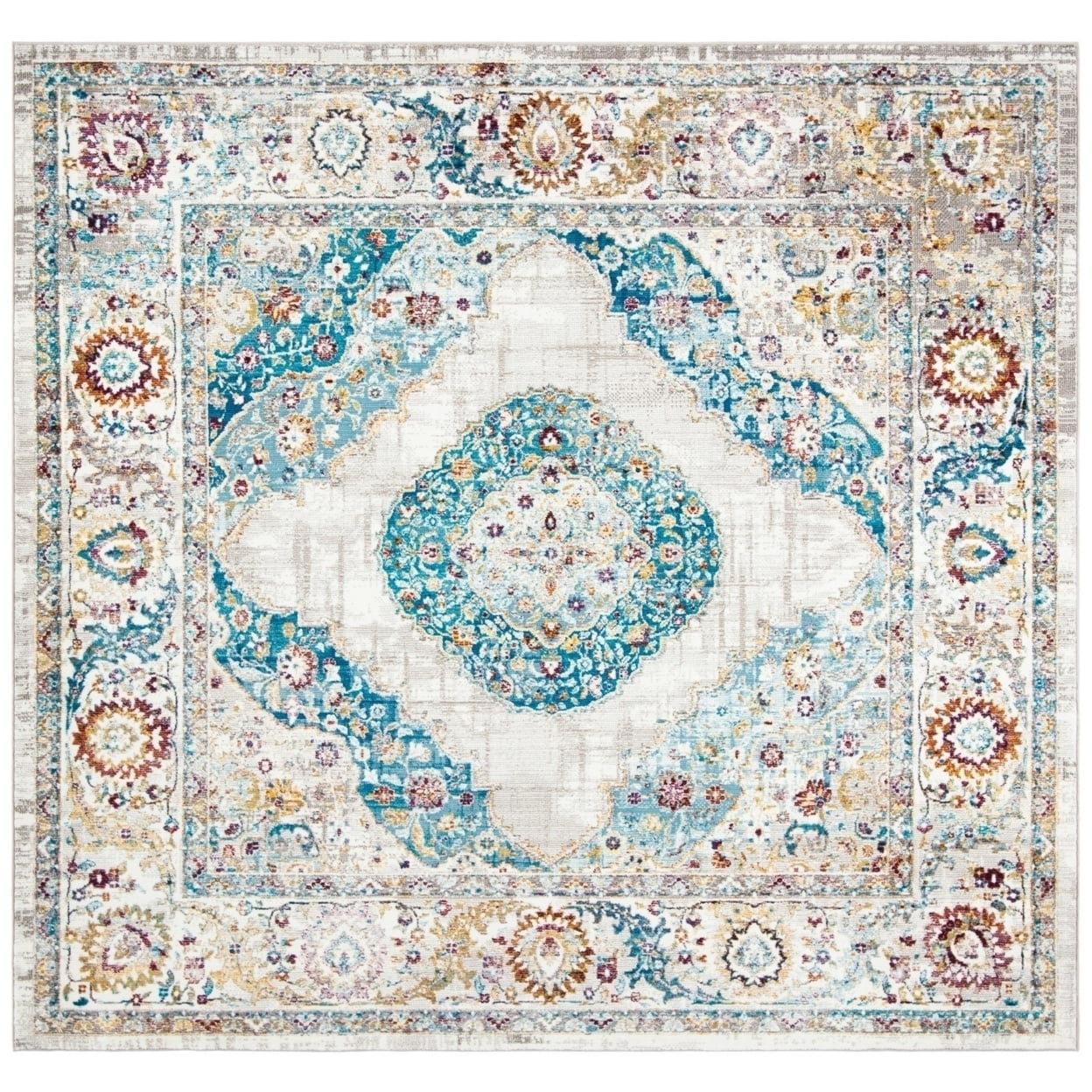 SAFAVIEH Aria Nita Oriental Runner Rug, Blue/Ivory, 2' x 8'