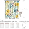 thumbnail image 6 of Floral Shower Curtain, Yellow Floral Shower Curtain, Shower Curtain Set with 12 Hooks, Decorative Colorful Flowers Blue Leaves Bathroom Accessories, Machine Washable, 72" W X 72" H, 6 of 6