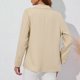 thumbnail image 5 of Chaqueta de traje para mujer, cuello vuelto, doble botonadura, color puro con bolsillos, manga larga, chaqueta de traje de oficina informal, albaricoque M, 5 of 7