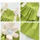 thumbnail image 5 of Vestido de tirantes para niña Vestido en capas con decoración en forma de flor elegante de moda de verano para fiesta de la vida diaria Verde 100, 5 of 5