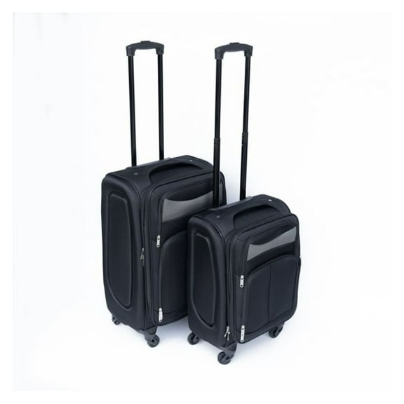 Fabric Suitcase Carry On Luggage - Black 26 inch Rolling Travel Bag, Lightweight Softside Spinner Suitcase with Wheels, Weekend Trip Luggage for Women Men