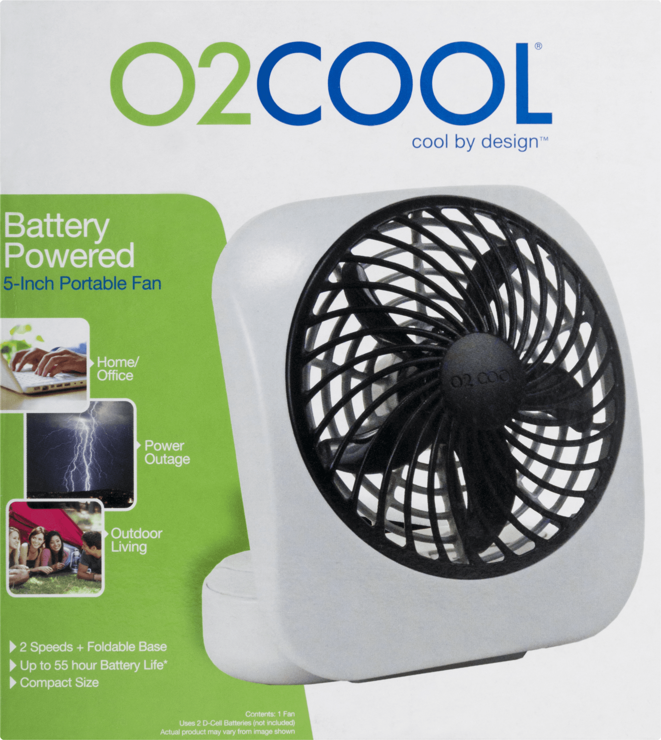 O2cool 5 Inch Portable Battery Operated Personal Fan 2 Speed