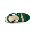 thumbnail image 4 of BLISSFUL STEP Women's Shoes Crisscross Ankle Strap Espadrille Wedge Sandals Emerald Green 6, 4 of 7