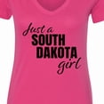 thumbnail image 4 of Inktastic Just a South Dakota Girl Born and Raised Women's V-Neck T-Shirt, 4 of 5