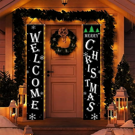 

Appreciation Gifts for Women Christmas Decoration Couplets Curtain Hanging Cloth Party Hanging Flags Christmas Hollow Xmas Tree Hanging Tags