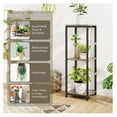 thumbnail image 6 of Metal Plant Stand 3-Tier, Corner Plant Shelf with Anti-Tip Device, Indoor Outdoor Display Rack for Books, Flowers, Home Decor - Gray & Black, 36" Tall, 6 of 9