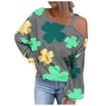 thumbnail image 2 of Femmes Tops Mode Femmes St.Patrick'S Day Imprimé Sweat-Shirt Graphique Manches Longues Pull-Over Tops, 2 of 5