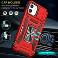 thumbnail image 5 of for iPhone 12/12 Pro Case with 360° Rotate Ring Kickstand & Sliding Camera Cover & Support Magnetic Car Mount Holder Military Grade Drop Protection Case for iPhone 12/12 Pro, Red, 5 of 7