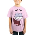 thumbnail image 1 of SpongeBob SquarePants Patrick Star Face Goofy Smile Kids Pink T-Shirt, 1 of 3