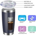 thumbnail image 4 of 20oz Tumbler with Lid and Straw Stainless Steel Tumbler Cup Vacuum Insulated Double Wall Travel Coffee Mug Perfect for Car Cup Holders(Navy Blue 1 Pack), 4 of 7