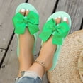 thumbnail image 3 of Rokment Womens Bow Platform Wedge Dress Flip Flops with Arch Support Yoga Mat Comfortable Summer Beach Orthopedic Walking Thong Cushion Slip on Sandals Indoor Outdoor Green Size 9.5, 3 of 6