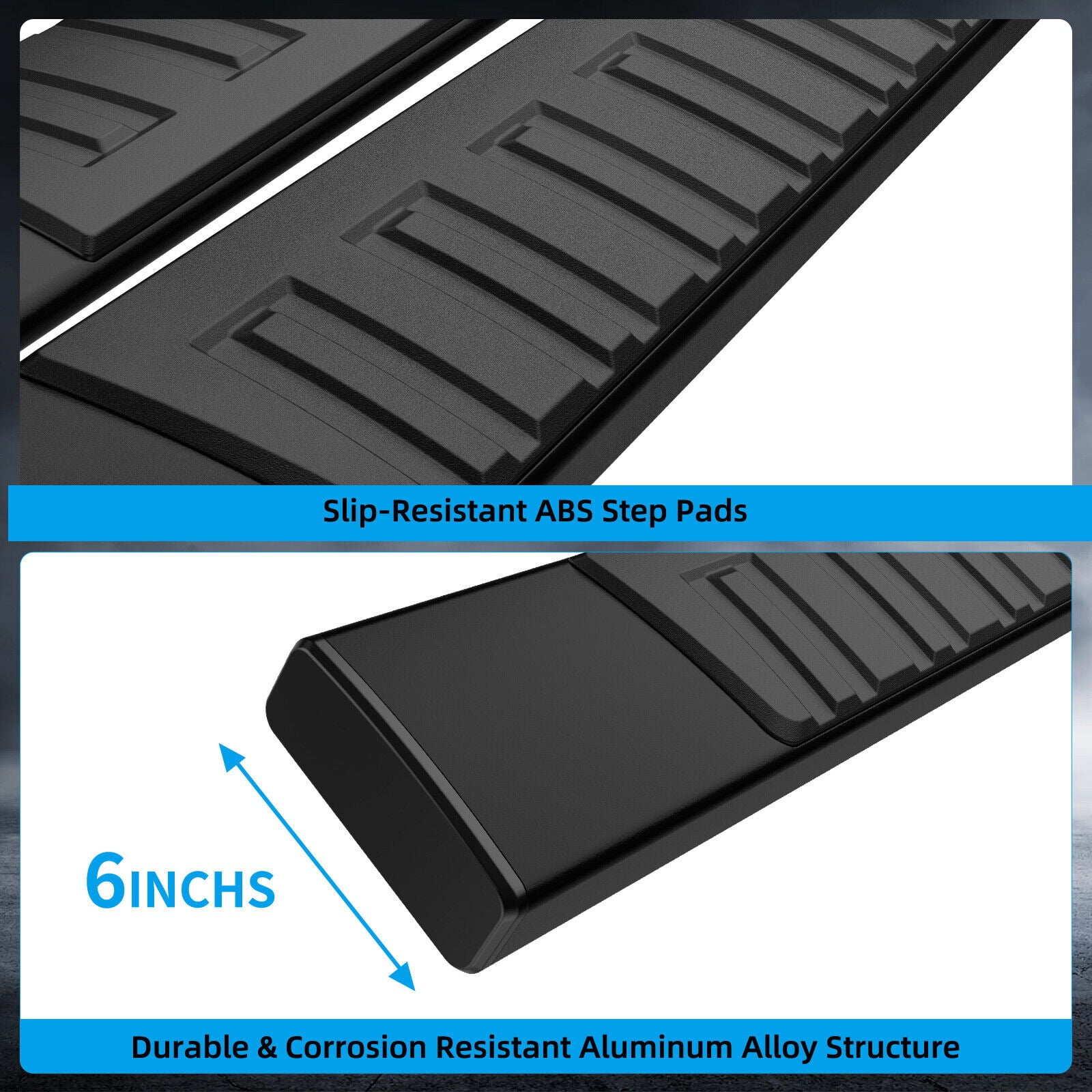 RVNI Running Boards fit for 2019 2020 2021 2022 2023 2024 2025 Dodge Ram 1500 Crew Cab 6 inch Side Step New Body Style Nerf Bars ABS