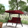 thumbnail image 2 of Outsunny Balancelle de Porche 3 Places, Robuste, Rouge Bordeaux, 2 of 10