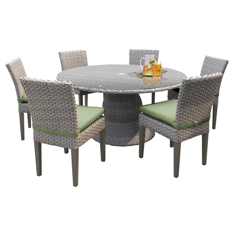 60 Round Glass Top Patio Dining Table, Round Glass 6 Seat Dining Table