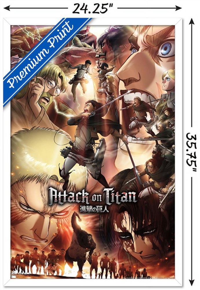 Attack on Titan: Season 3 - Key Art Wall Poster, 22.375" x 34", Framed