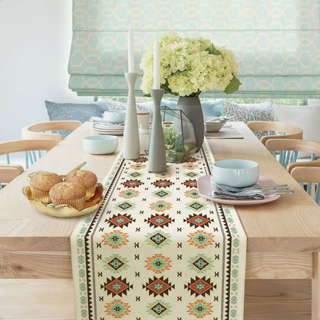 

Aztec Table Runners Rustic Southwest Table Runners for Coffee Dining Geometric Print Tribal Desk Flag Decor 13 X 72 inch