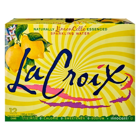 2PK - La Croix Limon Cello Sparkling Flavored Water - 12 pack, 12 fl oz cans