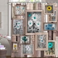 thumbnail image 3 of Rustic Farmhouse Floral Shower Curtain, Country Flowers Modern Art on Rustic Wooden Plank Shower Curtain Set, Vintage Farm Style Barn Wood Fabric Western Trailer Camper RV Bathroom Curtain, 72X72IN, 3 of 7