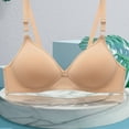 thumbnail image 4 of AOMPMSDX Women'S Front Side Buckle Lace Edge Without Steel Ring Movement Seamless Gathering Adjustment Yoga Sleep Large Bra Khaki 34, 4 of 8