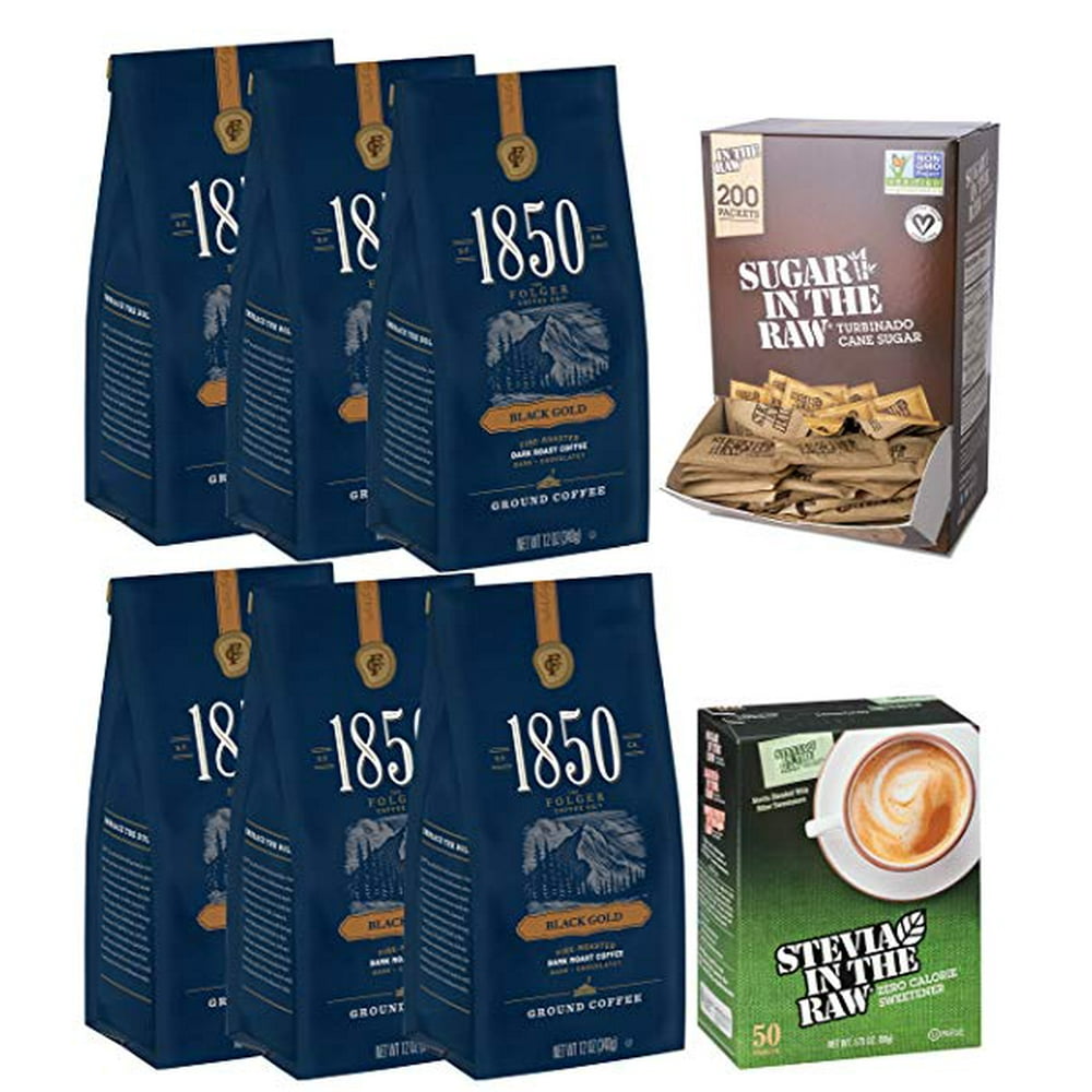 6-Pack Folgers 12 Oz Bags 1850 Black Gold Blend Dark Roast Ground