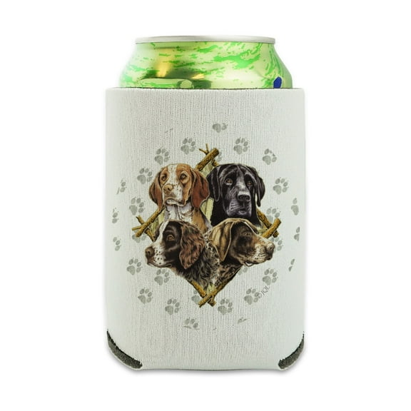 Dog Diamond Hunting Breeds Can Cooler - Drink Sleeve Hugger Collapsible Insulator - Beverage Insulated Holder