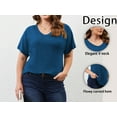 thumbnail image 6 of DDLUYY 3 Pack Women’s Plus Size Tops Tunic Short Sleeve V Neck Shirts Casual Soft Blouse 1X-5X, 6 of 8
