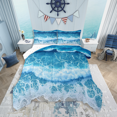 thumbnail image 1 of Erosebridal Ensemble de Literie Vagues de l'Océan, Couette Simple, Couette de Plage en Mer, Décoration de Chambre d'Ado, Réversible, Léger, 2 Pcs, 1 of 8