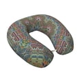 thumbnail image 2 of Disketp Snowflake Colorful Travel Pillow Memory Foam Neck Pillow Support Pillow for Camping, Sleeping Rest Cushion Airplane Pillow, 2 of 8