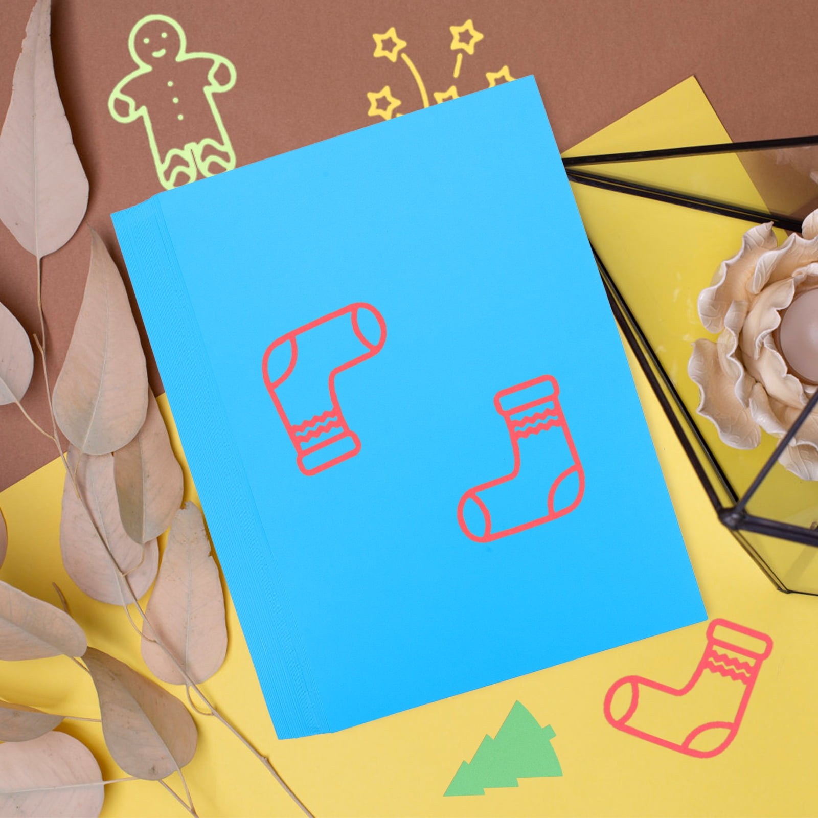 FRCOLOR 50 Sheets Carkstock Paper Painting Papers Drawing Papers Blank Colored Greeting Cards for Students,10.63"X0.59"X0.39"