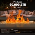 thumbnail image 3 of ClouddwellOutdoor 44" 50,000 BTU Propane Gas Fire Pit Table, Ceramic Tabletop and Rattan Weaved Iron Frame, Water-Proof Oxford Cover, Glass Wind Guard, 3 of 5