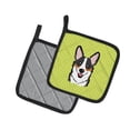 thumbnail image 2 of Carolines Treasures BB1317PTHD Checkerboard Lime Green Corgi Pair of Pot Holders , 7.5HX7.5W, multicolor, 2 of 3