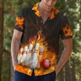 thumbnail image 6 of Fire Bowling Hawaiian Shirt For Men Red Flame Bowling Shirt Mens Hawaiian Shirts Short Sleeve Button Up Shirt Men TO1, 6 of 7