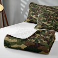 thumbnail image 4 of Manfei Cartoon Baseball Twin Quilt Set, Sport Camouflage Twin Coverlet Set, Olive Green Khaki Brown, Black Reversible 2pcs, 1 Bedspread and 1 Pillowcase, 4 of 7