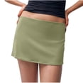 thumbnail image 2 of Byworldtasic Womens Solid Color Skirts Womens Mini Skorts Sexy Mid-Waisted Pencil Bodycon Short Skirts Y2k Wrap Skirts, 2 of 7