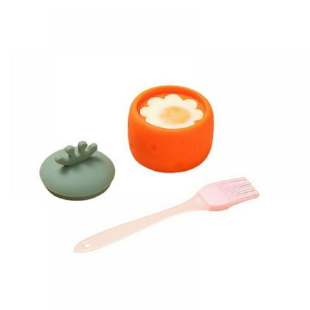 

Egg Poacher Baby Food Supplement Mold Cute Food Grade Egg Bites Molds for Stovetop Non-stick Poached Egg Cooker with Brush