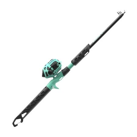 Zebco Kids Rambler Telescopic Spincast Reel and Fishing Rod Combo 5-Foot 3-Inch Telescopic Rod Seafoam/Black