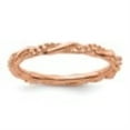 thumbnail image 4 of Auriga Fine Jewelry 925 Sterling Silver Rose-plated Twist Ring for Women Size 5, 4 of 6